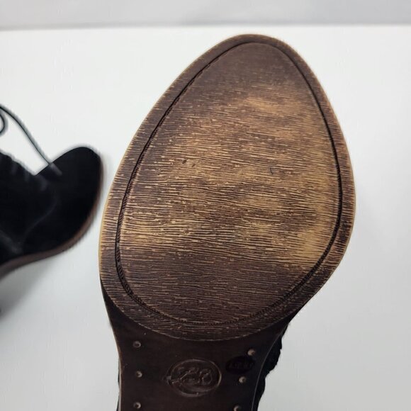 Lucky Brand Women's Echoh Black Booties W Back Buckle Accent Almond Toe Size 6.5 - Picture 9 of 12